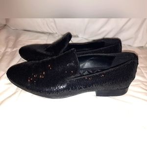 Zara Sequin Loafers size 40 9 black